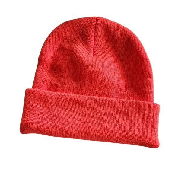 Orange Beanie hat Amkus Rescue Systems Embroidered Logo Knit Cap Safety - Picture 3 of 4